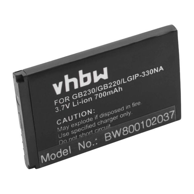 Vhbw - vhbw Batterie Li-Ion 600mAh (3.7V) pour LG GB220, GB230, remplace LGIP-330NA Vhbw - Batterie téléphone