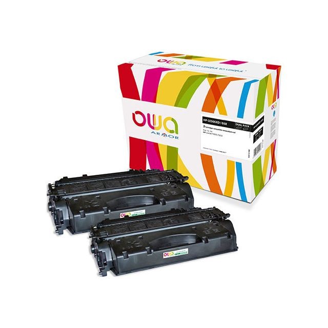 Armor - Pack 2 toners noirs Armor Owa compatibles HP 05X - CE505X Armor   - Armor