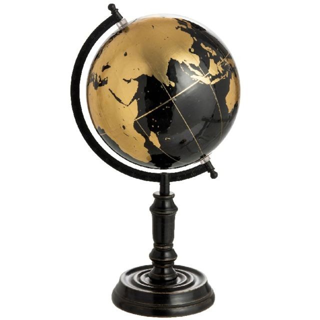 JOLIPA - Décoration Globe Terrestre Noir et Or - JOLIPA
