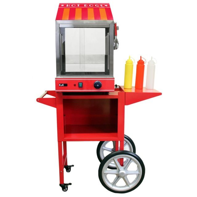 Cuisson festive Kukoo KuKoo Cuiseur Vapeur pour Hot Dog avec Chariot Assorti