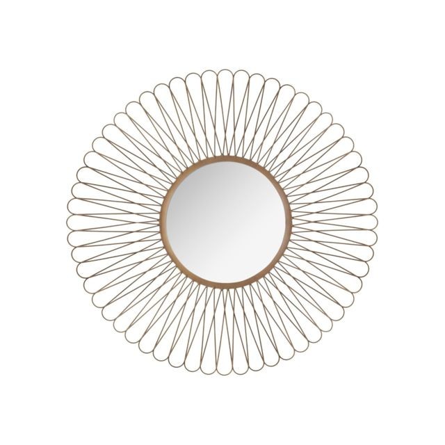 Miroirs Atmosphera, Createur D'Interieur Miroir déco soleil métal doré en boucles - diamètre 76 cm Atmosphera