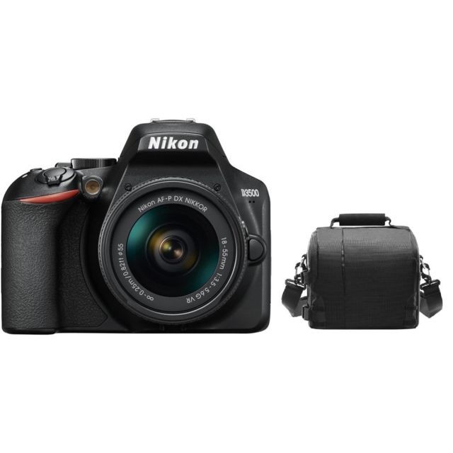 Nikon - NIKON D3500 KIT AF-P 18-55mm F3.5-5.6G VR + Camera Bag Nikon  - Reflex Numérique