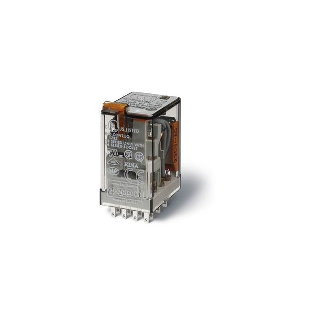 Finder - relais miniature 230 volts 4 contacts 7 ampères + led - Finder