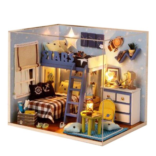 marque generique - miniature Maison de poupée en bois de bricolage marque generique  - Poupées