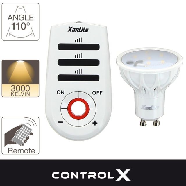 Xanlite - Ampoule LED spot, culot GU10, 3,4W cons. (35W eq.), lumière blanc chaud - Xanlite