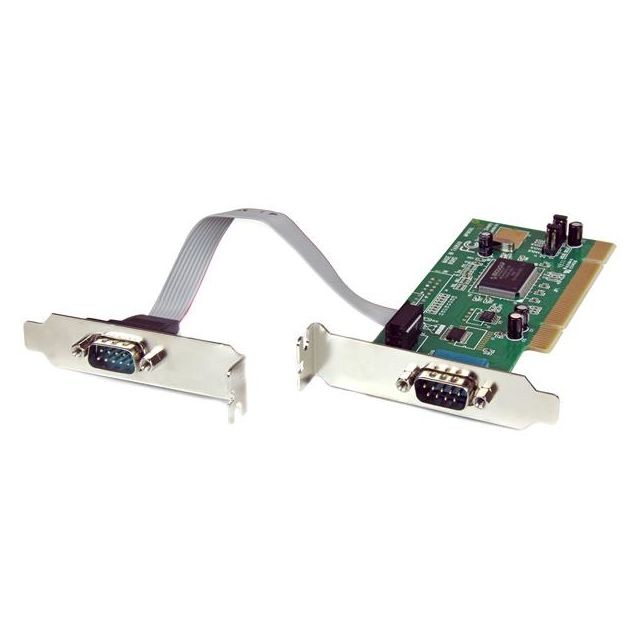 Startech - Carte PCI à faible encombrement avec 2 ports RS232 - Adaptateur série - UART 16550 - Carte Contrôleur USB