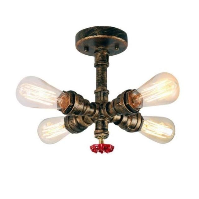 Stoex - Plafonnier Vintage Industrielle Lampe de Plafond Tub Tuyau en Métal Lampe suspension pour Salon Chambre Cuisine Bar Stoex  - Plafonnier LED Plafonniers