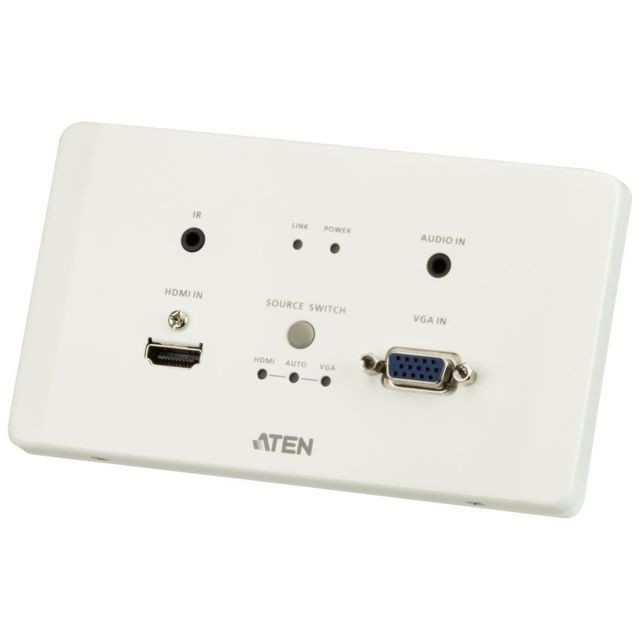 Aten - ATEN VE2812EUT Transmetteur HDMI & VGA HDBaseT avec plaque murale UE 4K à 100m Aten  - Câble et Connectique Aten