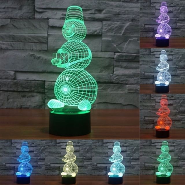 Wewoo - Lampe 3D Bonhomme De Neige Style 7 Couleur Décoloration Creative Visual Stéréo 3D Tactile Commutateur LED Lumière Bureau De Nuit Wewoo  - Maison Multicolour