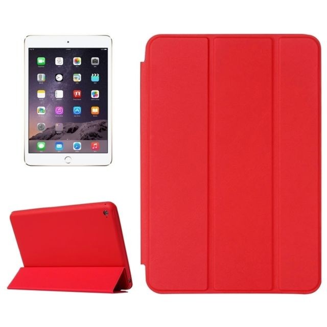 Wewoo - Smart Cover rouge pour iPad mini 4 Étui en cuir de couleur unie à rabat horizontal avec support et fonction de veille / réveil Wewoo  - Accessoire Tablette