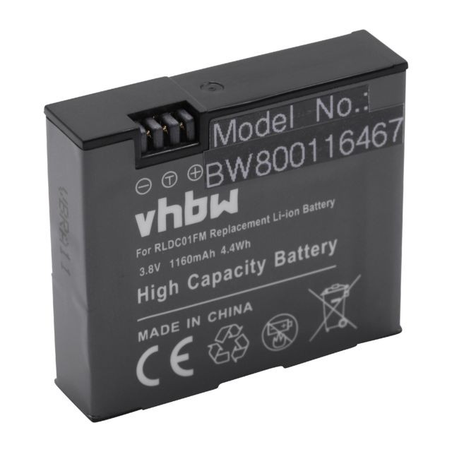 Vhbw - vhbw Li-Ion batterie 1160mAh (3.8V) pour appareil numérique camescope comme Xiaomi RLDC01FM - Accessoire Photo et Vidéo