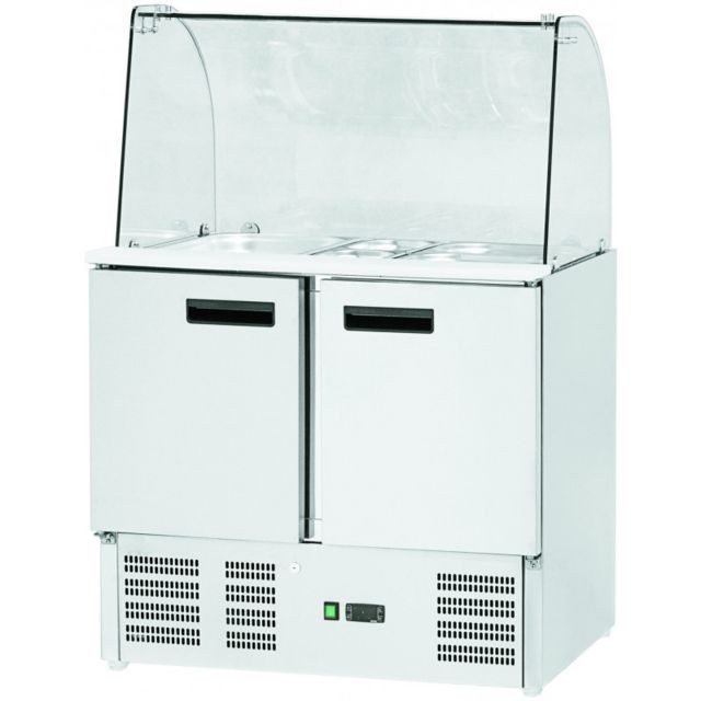 Materiel Chr Pro - Saladette Réfrigérée Vitrée 2 Portes - 10 bacs GN 1/4 - Stalgast - R600a - Réfrigérateurs multi-portes Réfrigérateur