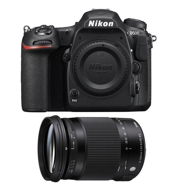 Nikon - PACK NIKON D500 + SIGMA 18-300 Macro OS HSM Contemporary - Reflex Numérique Nikon