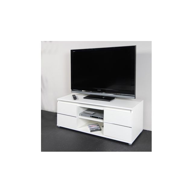 Meubles TV, Hi-Fi marque generique Meuble TV/Vidéo COMO 110cm 2 portes + 1 niche / Blanc
