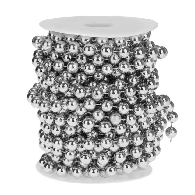 marque generique - 10mm perles rondes brins guirlande perles artisanat artisanat décoration de mariage 10m argent marque generique  - Bonnes affaires Objets déco