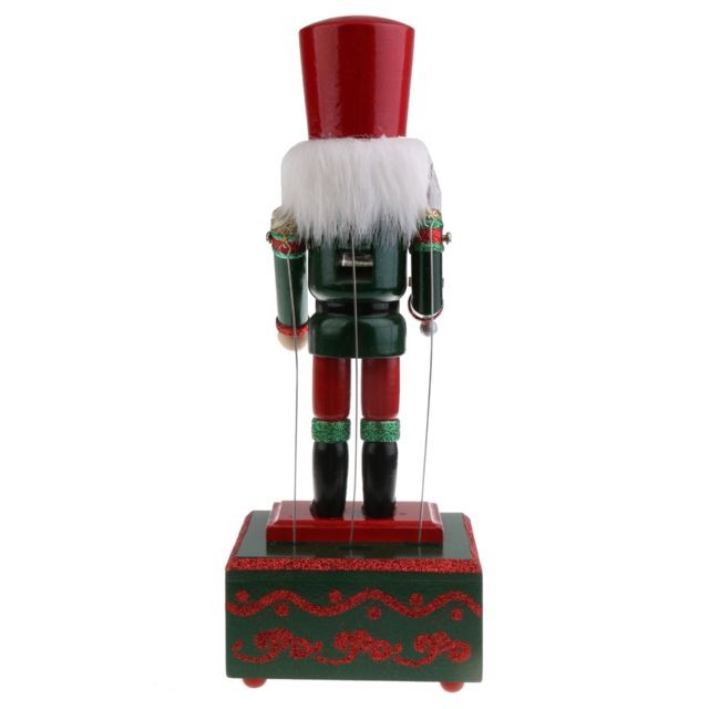 marque generique 32cm boîte à musique en bois casse-noisette liquidation jouet mécanique décor de Noël - soldat