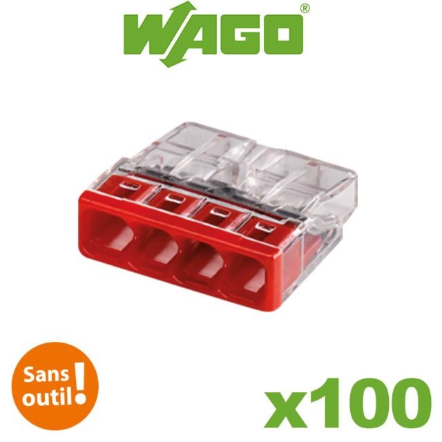 Wago - Wago - Boite de 100 mini bornes de connexion automatique 4 entrées S2273 - Wago