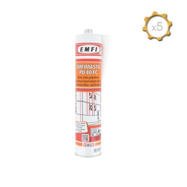 Emfi - Mastic-colle polyuréthane EMFI PU 40 FC - blanc 300ml x5 - Colle & adhésif