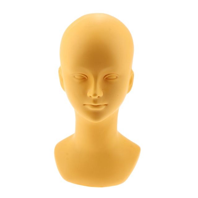 marque generique - Modèle de tête de mannequin de maquillage de tête de mannequin d'affichage de perruque de PVC pour le chapeau de chapeau en verre jaune marque generique  - Coiffure
