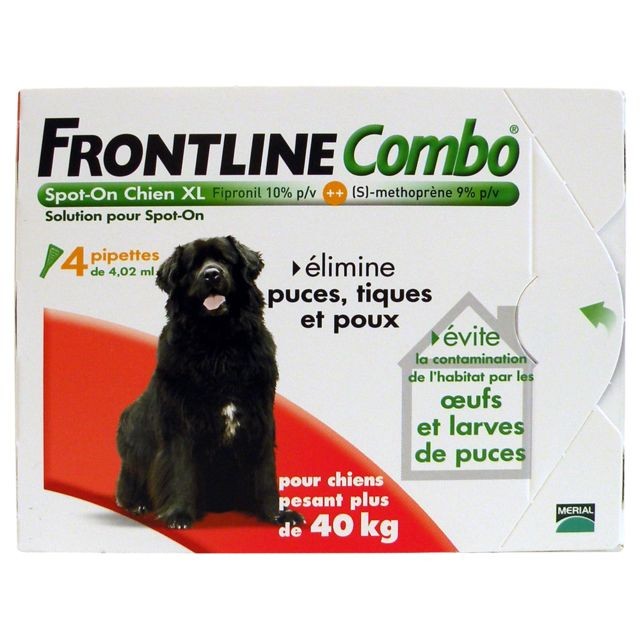 Frontline - FRONTLINE Combo chien - 40-60kg - 4 pipettes Frontline  - Anti-parasitaire pour chien