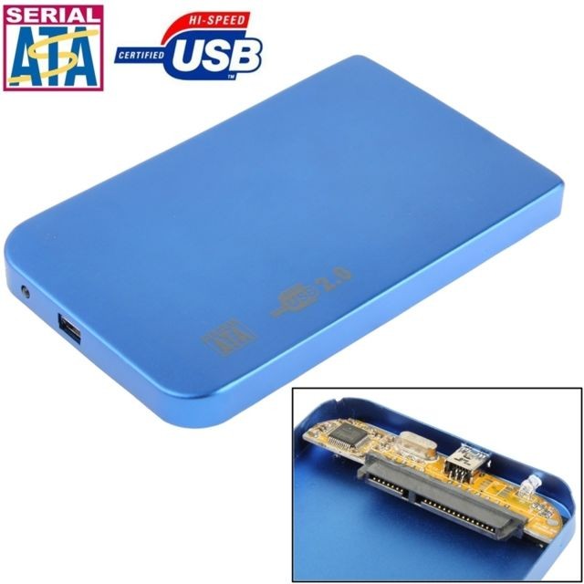 Wewoo - Boîtier disque dur bleu externe SATA HDD 2,5 pouces, taille: 126 mm x 75 mm x 13 mm - Boitier disque dur 2.5