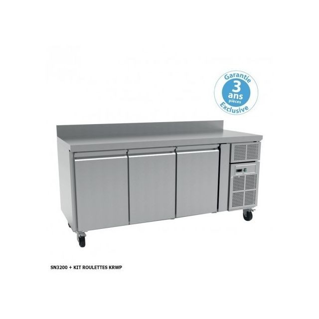 Furnotel - Table réfrigérée positive 600 - 3 portes 386 litres sans dosseret - Furnotel Furnotel  - Réfrigérateur américain