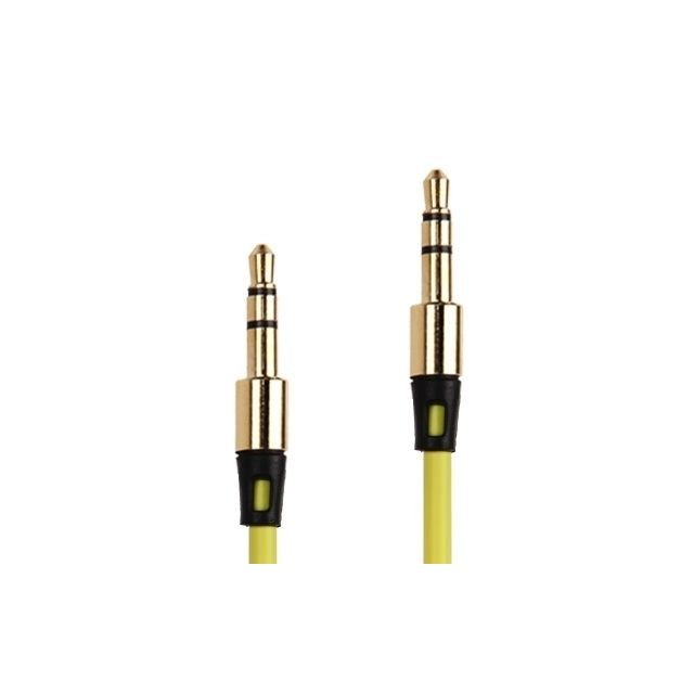 Ecouteurs intra-auriculaires Wewoo Câble jaune et or pour iPhone / iPad / iPod / MP3, Longueur: 1m d'écouteur jack 3.5mm plaqué