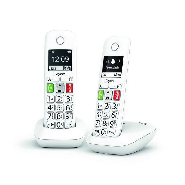 Gigaset - Gigaset E290 Duo Blanc Téléphone Sans Fil Confort - Téléphone fixe