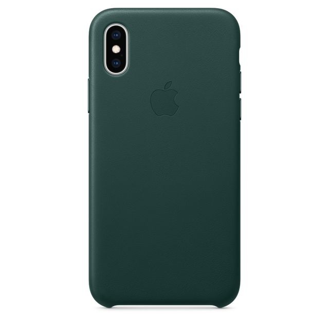Apple - iPhone XS Leather Case - Vert forêt Apple   - Accessoires officiels Apple iPhone Accessoires et consommables