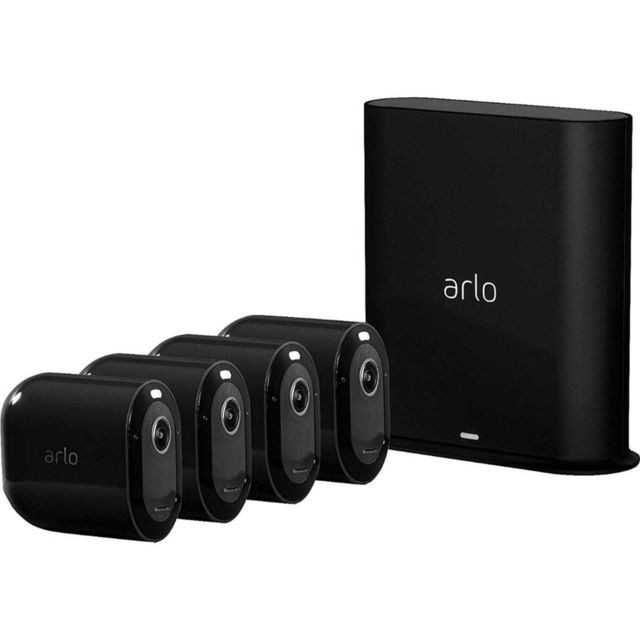 Arlo - Arlo Pro 3 Black Edition - Pack de 4 Arlo   - Appareils compatibles Google Assistant