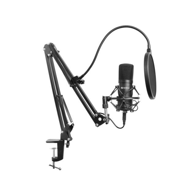 Sandberg - Sandberg Streamer USB Microphone Kit Microphone de studio Noir - Microphone PC