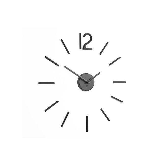 Sologne - Horloge murale adhésive noir customisable en métal BLINK Sologne  - Horloges, pendules Noir