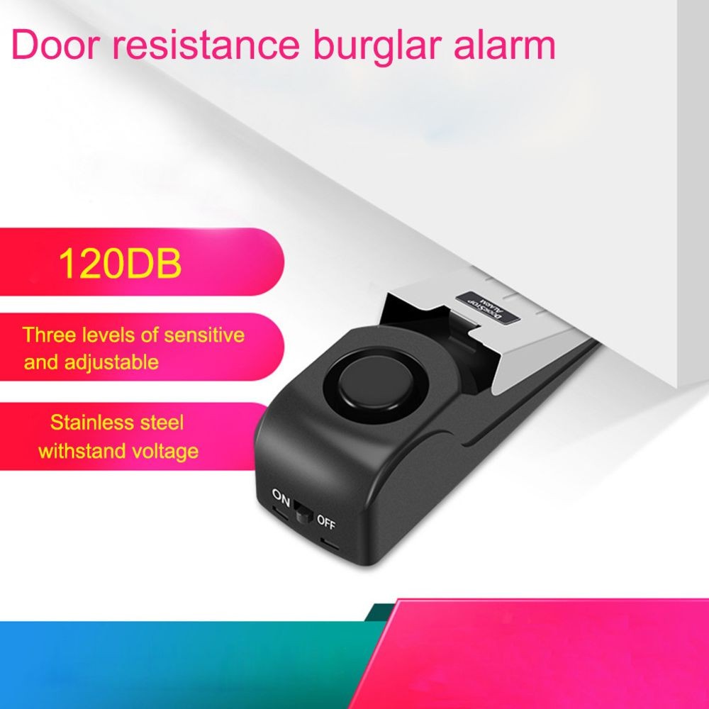 Home Security Wedge Butée de porte Système d'Alarme Dispositif alerte intrus de détection 