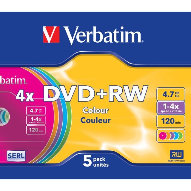 Verbatim - Lot de 5 DVD+RW - 43297 Verbatim   - Verbatim