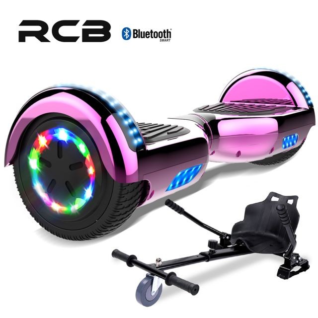 Rcb - Hoverboard 6.5 Pouces + Hoverkart, Self Balance Scotter Electrique, Roues LED Light, Bluetooth, Moteur 700W - Gyropode