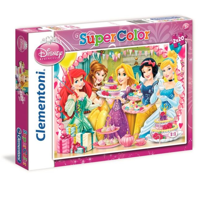 Clementoni - Puzzle 2 x 20 pièces : Princesses Disney : Joyeux anniversaire ! - Princ
