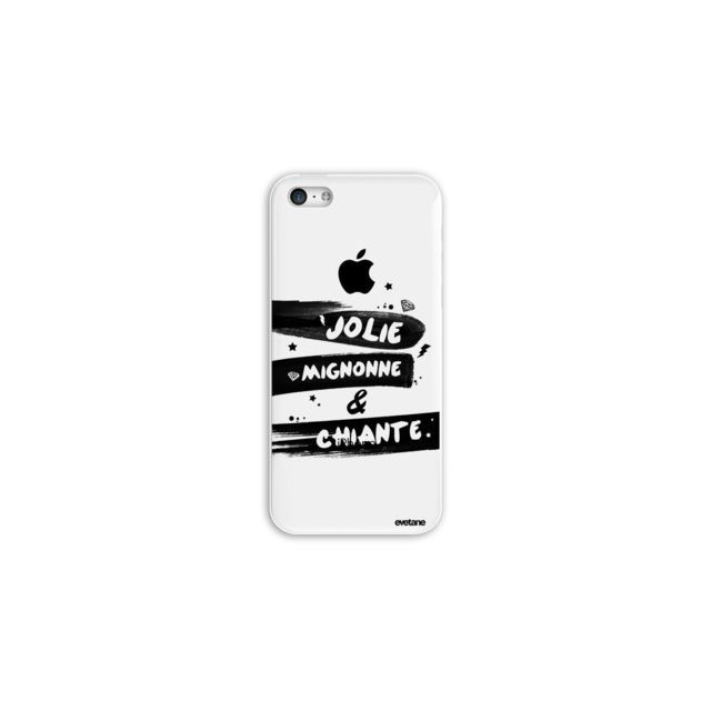 Coque, étui smartphone Evetane Coque iPhone 5C rigide transparente Jolie Mignonne et chiante Ecriture Tendance et Design Evetane