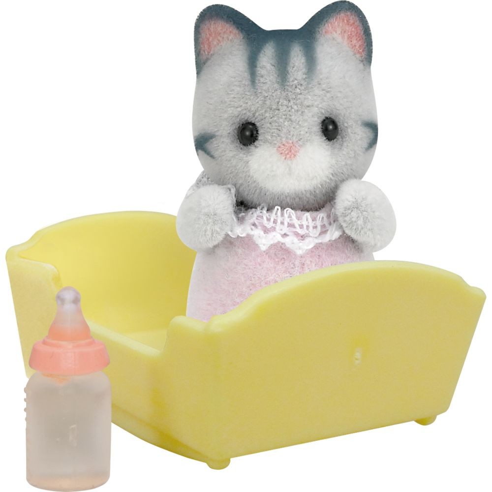Sylvanian Families - bebe chat gris sylvanian - 3552 - Mini-poupées - Rue  du Commerce