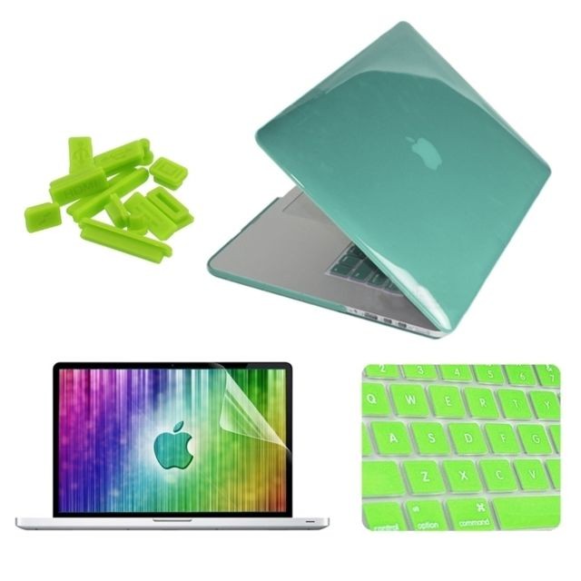 Wewoo - Housse Étui vert pour MacBook Pro Retina 15.4 pouces 4 en 1 cristal dur coque de protection en plastique avec protecteur d'écran et clavier de bouchons anti-poussière Wewoo  - Claviers pour tablette Accessoires et consommables