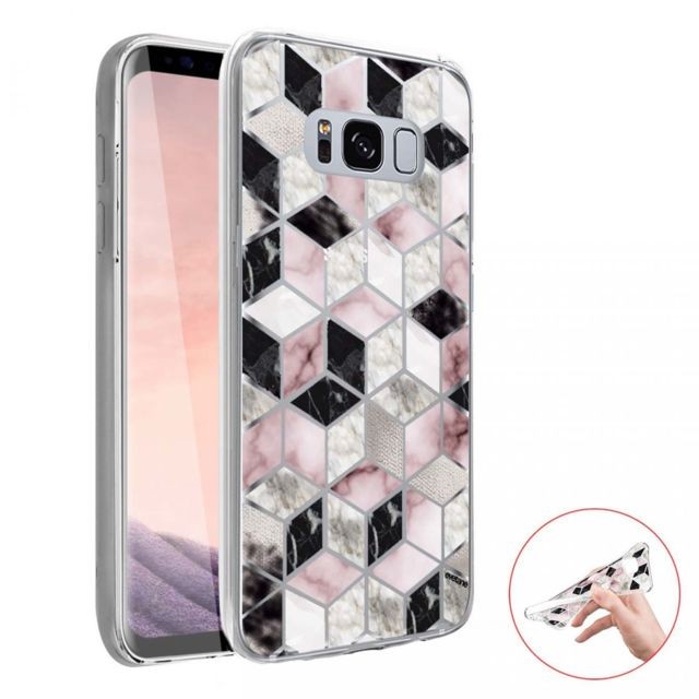 Evetane - Coque Samsung Galaxy S8 Plus 360 intégrale transparente Cubes Géométriques Ecriture Tendance Design Evetane. - Accessoire Smartphone Samsung galaxy s8 plus