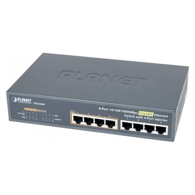 Planet Technology Corp - Planet GSD-804P switch 10"" métal 8P Gigabit dont 4 PoE 55W - Planet Technology Corp