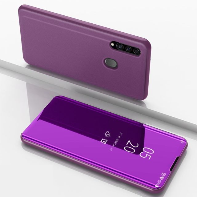 marque generique - Etui en PU miroir surface vue fenêtre bascule violet pour votre Samsung Galaxy A20s marque generique  - Accessoire Smartphone