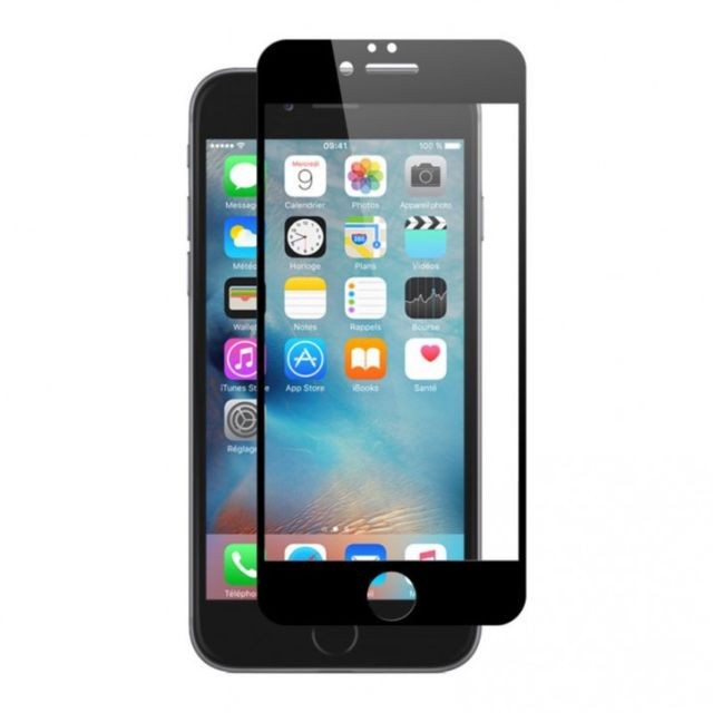 Protection écran smartphone Amahousse Vitre pour iPhone 7 Plus bords noirs en verre trempé
