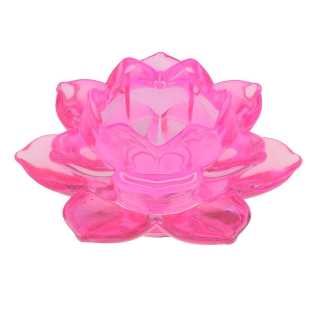 marque generique - Bouddhisme Culte Fleur De Lotus Cristal Bougeoirs Décoration Maison Rose - Feng shui