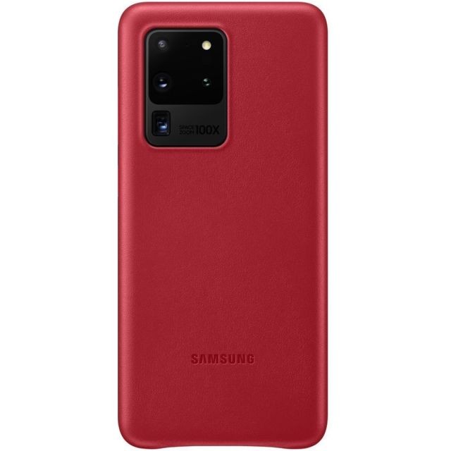 Samsung - Coque en cuir pour Galaxy S20 ULTRA 5G Rouge bordeaux - Coque, étui smartphone Cuir