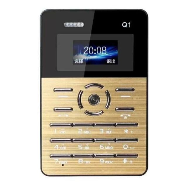 Wewoo - Mini Telephone portable or Carte Téléphone Mobile, Réseau: 2G, Faible Rayonnement Plus Santé, 4.0mm Ultra Mince Poche Mini Téléphone, 1.0 pouce, GPRS, BT, FM, Alarme - Téléphone Portable