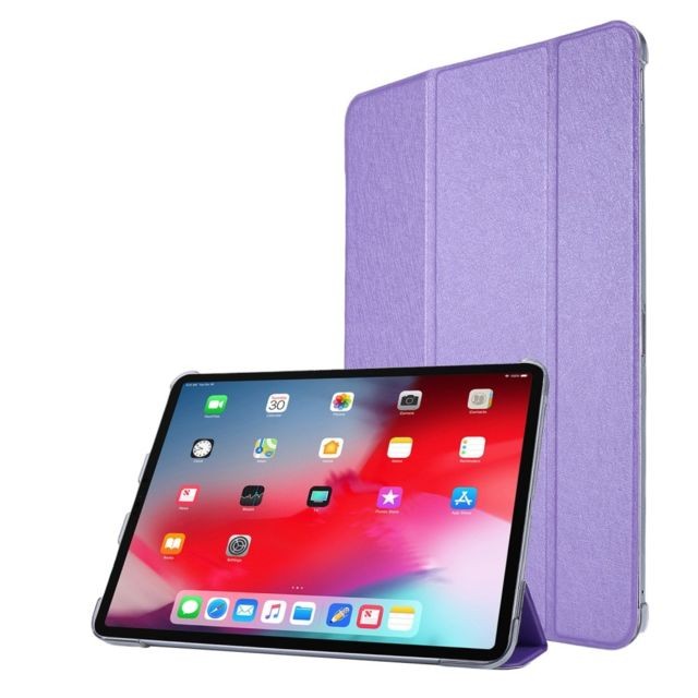 Generic - Etui en PU + TPU flip de soie avec support tri-pliure violet pour votre Apple iPad Pro 11 pouces (2020) Generic  - Accessoire Tablette