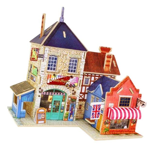 marque generique Maison de poupée miniature 1/24 bricolage avec kit mobilier - Boutique 3d décor de scène de vie