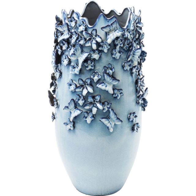 Karedesign - Vase Butterflies bleu clair 50cm Kare Design - Décoration Bleu