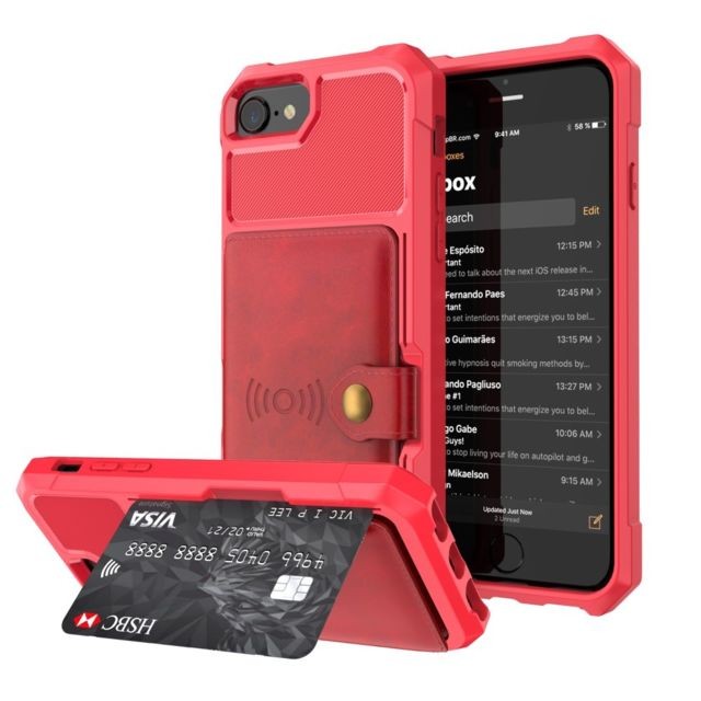 marque generique - Etui en PU revêtu d'une feuille intégrée rouge pour votre Apple iPhone 8/7/6s/6 4.7 inch marque generique  - Autres accessoires smartphone